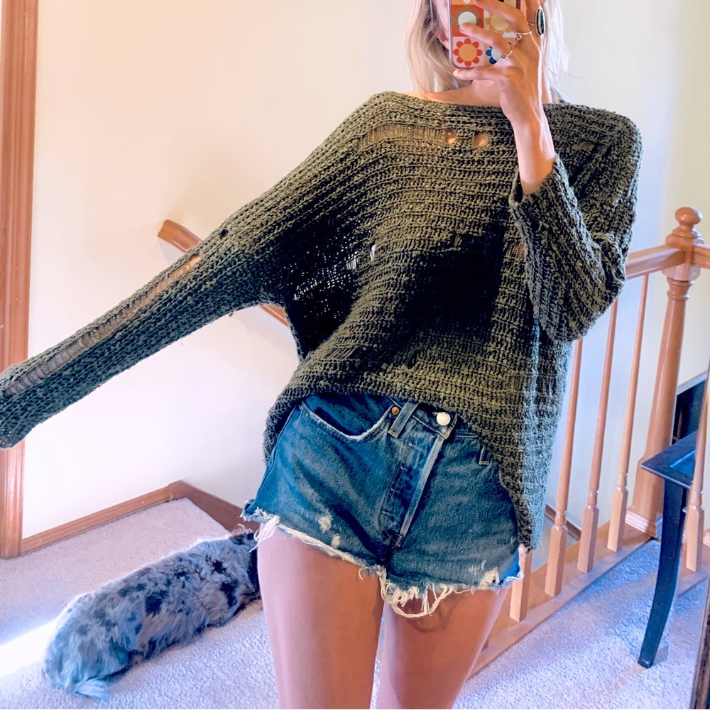 Lf oversized distressed sweater